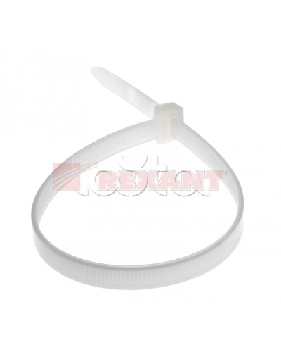 Хомут-стяжка нейлоновый, многоразовый 8x300 мм СКМ-300 белый (100шт/уп) REXANT 07-0309 в Кемерово Стяжки-хомуты Pintop.ru