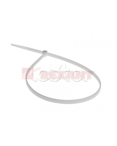 Хомут-стяжка нейлоновый 5х350 мм белый (100шт/уп) REXANT 07-0350 в Кемерово Стяжки-хомуты Pintop.ru