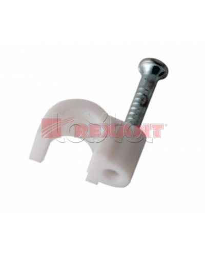 Крепеж кабеля круглый 7мм (10шт/уп) REXANT 07-4007 в Кемерово Держатели, клипсы, скобы Pintop.ru