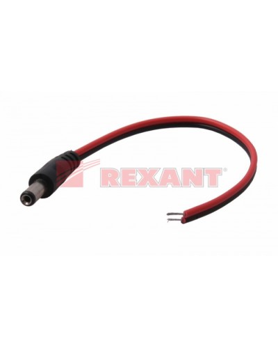 Разем питания штекер 2.1х5.5x10мм с проводом 20см (50шт/уп) REXANT 14-0313 в Кемерово Коннекторы Pintop.ru
