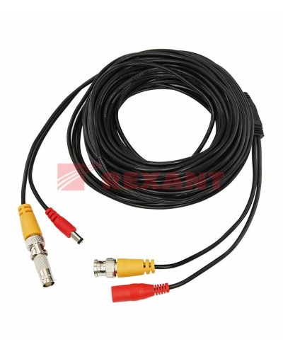 Шнур соединительный BNC-BNC для систем видеонаблюдения, с питанием (DC) от камеры (18 м) REXANT (18-1718) в Кемерово Патч-корды и пигтейлы Pintop.ru