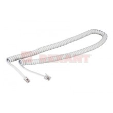 Шнур витой трубочный телефонный белый 7 м (10шт/уп) REXANT 18-2071