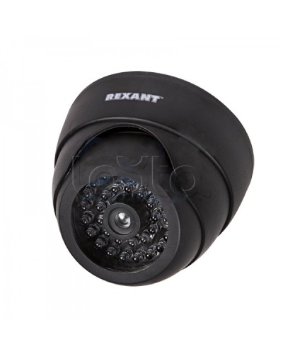 Муляж внутренней купольной камеры видеонаблюдения с вращающимся объективом и мигающим красным светодиодом REXANT 45-0230 в Кемерово Муляжи камер Pintop.ru