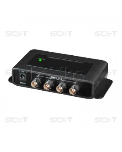 Усилитель-разветвитель видеосигнала HDCVI / TVI / AHD (1вх./4вых.) SC&T CD104HD в Кемерово Видеоусилители, Модуляторы, Делители Pintop.ru