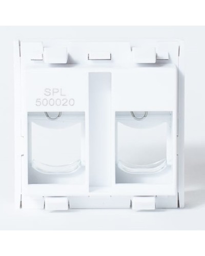 Лицевая панель45x45 мм, для 2 модулей Keystone SPL (500020) в Кемерово Аксессуары для кабель-канала Pintop.ru