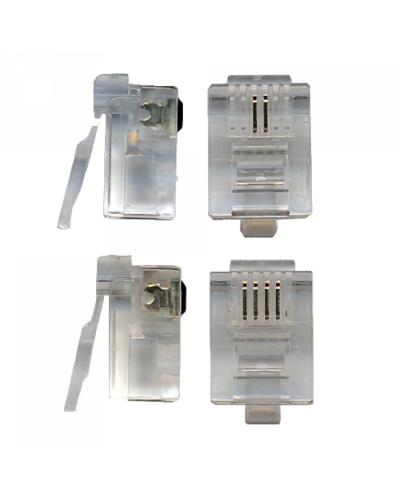 Коннектор RJ12 д/кабеля 4-ех контактный, 100 шт. TWT (TWT-PL12-6P4C/100) в Кемерово Коннекторы и разъемы Pintop.ru