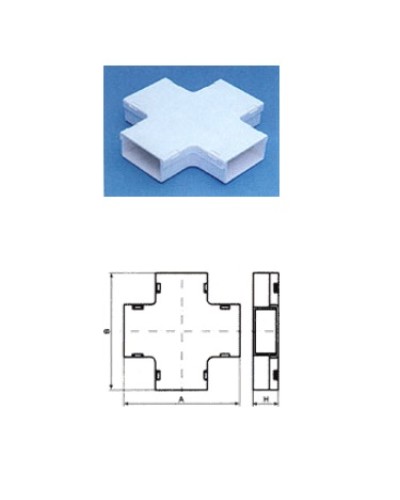 Х-соединитель с основой 60х22 на 60х22 TWT TWT-CT60/60-XB-WH в Кемерово Аксессуары для кабель-канала Pintop.ru
