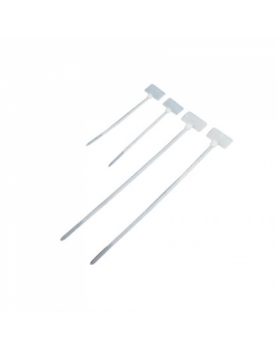 Стяжка пластиковая нейлоновая с площадкой для маркировки 2,5х100мм, белая, 100шт TWT (TWT-CVM-100) в Кемерово Стяжки-хомуты Pintop.ru