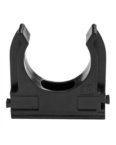 Держатель Экопласт (клипса) для труб D40мм (черный) в Кемерово Аксессуары для кабель-канала Pintop.ru