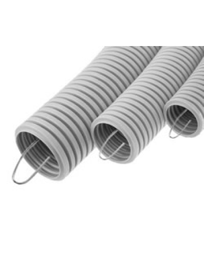 Труба гофрированная ПВХ легкая, с зондом диам. 16 мм (100м), огнестойкость E15-E90 Экопласт 10116-E90 в Кемерово Труба (ОКЛ) Экопласт Pintop.ru