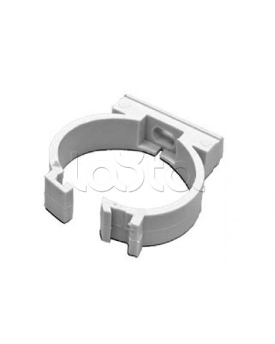 Держатель с защелкой для гофрированной или жесткой гладкой трубы D20 мм Экопласт 41620 в Кемерово Держатели, клипсы, скобы Pintop.ru