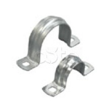 Скоба оцинкованная с двумя отверстиями для трубы D60-63 мм, м.о.8,5-6,0мм (1уп=50шт) Экопласт (43660P)