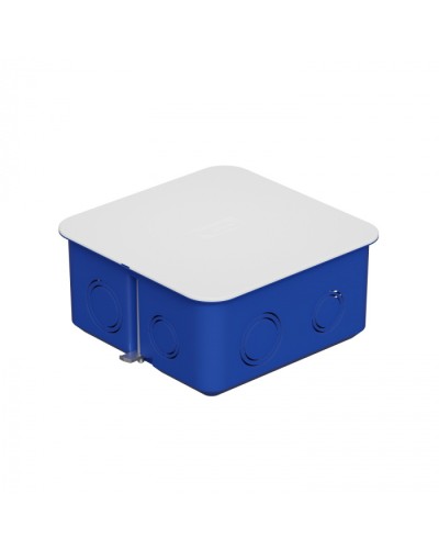 Коробка распределительная с крышкойдля г/к 100x100х50мм с металл. лапками, цвет синий IP30 Экопласт (44667) в Кемерово Распределительные коробки Pintop.ru