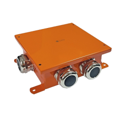 Коробка металлическая, огн. E-110,о/п 164х164х65, 6 метал. герм 18-25мм, IP66, 3P оранж. Экопласт (56609)