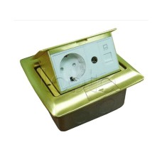 Люк встраиваемый на 1,5 модуля (45х45 мм) с коробкой, латунь, IP44 Экопласт 70023