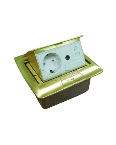 Люк встраиваемый на 1,5 модуля (45х45 мм) с коробкой, латунь, IP44 Экопласт 70023 в Кемерово Системы лючков и колонн Pintop.ru