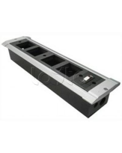 Блок настольный встраиваемый, с выключателем нагрузки на 4 модуля (45х45мм) для креп. к столу (алюмин) Экопласт 70324 в Кемерово Аксессуары для кабель-канала Pintop.ru