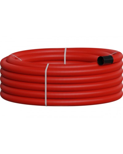 NR050 Двустенная труб.а ПНД гибкая, тип 450, SN26, с зондом, D50мм (20м) цвет красный Экопласт 801050-20 в Кемерово Гладкая труба Pintop.ru