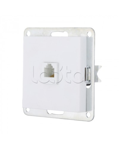 Розетка телефонная RJ-12 с накладкой (белый) LK 80 Экопласт (845504-1) в Кемерово Розетки компьютерные и телефонные Pintop.ru