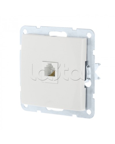 Розетка телефонная RJ-12 с накладкой (белый) LK60 Экопласт (865504) в Кемерово Розетки компьютерные и телефонные Pintop.ru