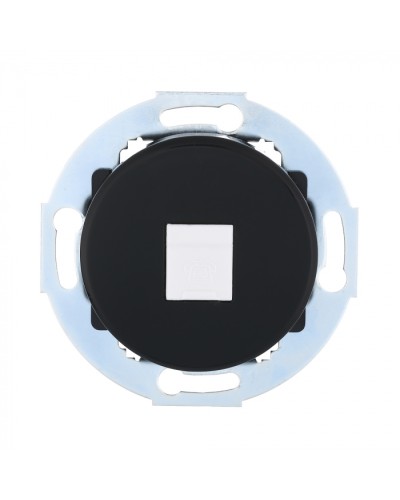 Розетка телефонная RJ-12 с накладкой (черный) Vintage (885508-1) в Кемерово Розетки компьютерные и телефонные Pintop.ru