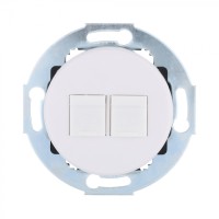 Розетка телефонная 2хRJ-12 с накладкой (белый) Vintage (885904-1)