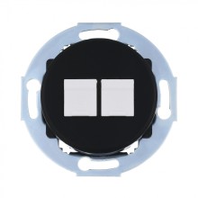 Розетка телефонная 2хRJ-12 с накладкой (черный) Vintage (885908-1)