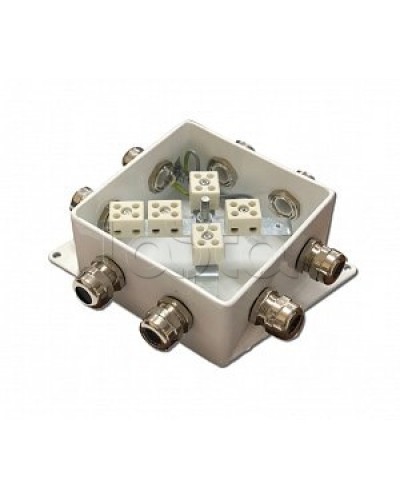 Коробка монтажная огнестойкая Гефест КМ-О (10к)-IP66-120х120, два ввода в Кемерово Распределительные коробки Pintop.ru