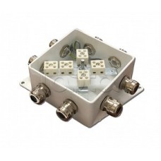 Коробка монтажная огнестойкая Гефест КМ-О (10к)-IP66-120х120, шесть вводов