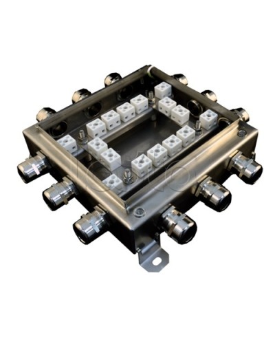 Коробка монтажная огнестойкая Гефест КМ-О (32к*6,0)-IP66 2020нерж, 12 вводов 200х200х60 в Кемерово Распределительные коробки Pintop.ru