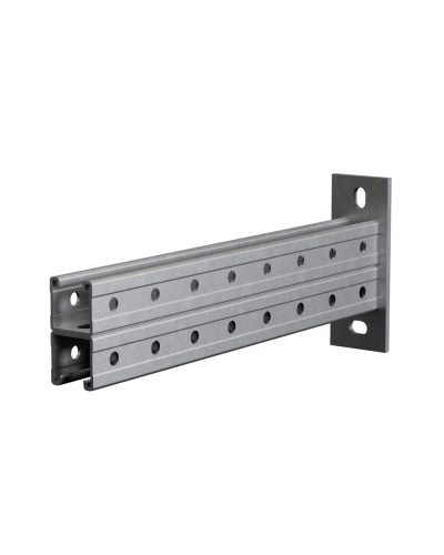 Страт-консоль двойная усиленная 41х41 L600 s:2,5 мм (тройная перфорация) HD КМ-Профиль (2KSSU41-600 3P HD) в Кемерово Аксессуары для лотков Pintop.ru