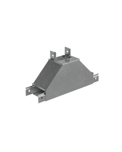 Т-отвод вертикальный 50х300 мм вверх c разворотом трассы на 90 гр. ПЛЮС HD КМ-Профиль (TDNplus90-50-300 HD) в Кемерово Аксессуары для лотков Pintop.ru
