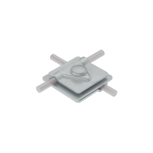 Универсальный соединитель для прутка Ø 5-10 мм с 3 пластинами 40х40 мм INOX304 КМ-Профиль (3USM-D5-10 INOX304)