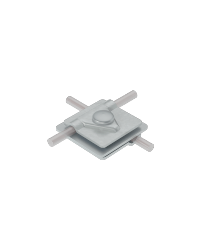 Универсальный соединитель для прутка Ø 5-10 мм с 3 пластинами 40х40 мм INOX304 КМ-Профиль (3USM-D5-10 INOX304) в Кемерово Аксессуары для лотков Pintop.ru