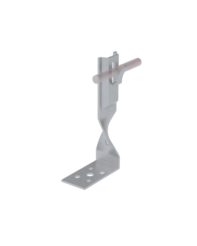 Угловой держатель зажимной скрученный для прутка Ø 5-8 мм H140 мм CU КМ-Профиль (UDZS-H140-D5-8 CU) в Кемерово Монтажные материалы Pintop.ru