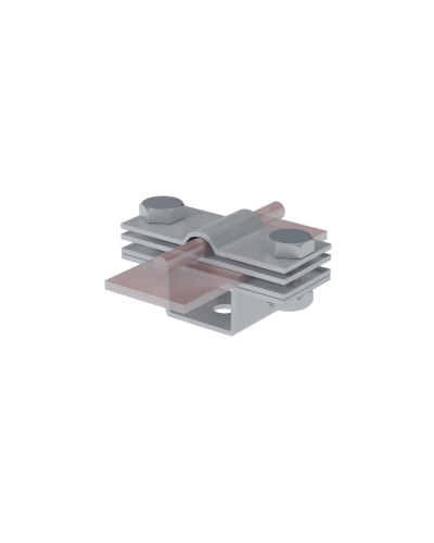 Универсальный держатель на мостовой опоре для прутка Ø 5-8 мм и полосы до 40 мм с 3 пластинами TD КМ-профиль (UDMO3-D5-8-B40 TD) в Кемерово Аксессуары для лотков Pintop.ru