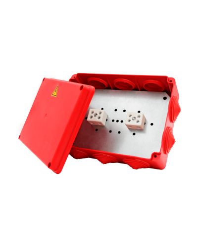 Коробка распределительная огнестойкая КРОПС-П6, IP55, габаритные размеры 240х195х90 мм, для кабелей сечением до 25 мм2, 6 клемм КМ-Профиль (FRJB-KM-P6-25-06-КРОПС-IP55) в Кемерово Распределительные коробки Pintop.ru