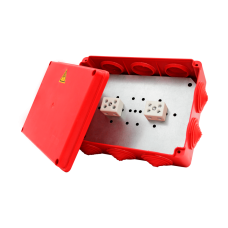 Коробка распределительная огнестойкая КРОПС-П4, IP54, габаритные размеры 150х110х70 мм, для кабелей сечением до 10 мм2, 5 клемм КМ-Профиль (FRJB-KM-P4-10-05-КРОПС-IP54)