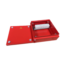 Коробка распределительная огнестойкая КРОПС, IP55, габаритные размеры 200х200х80 мм, для кабелей сечением до 25 мм2, 4 клеммы КМ-Профиль (FRJB-KM-ST6-25-04-КРОПС-IP55)