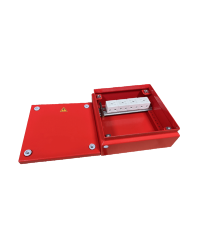 Коробка распределительная огнестойкая КРОПС, IP55, габаритные размеры 200х200х80 мм, для кабелей сечением до 25 мм2, 6 клеммКМ-Профиль (FRJB-KM-ST6-25-06-КРОПС-IP55) в Кемерово Распределительные коробки Pintop.ru