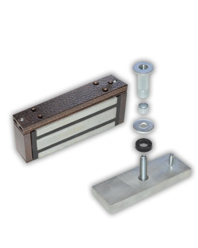 Замок электромагнитный Олевс М1-200 с планкой коричневый в Кемерово Электромагнитные замки Pintop.ru