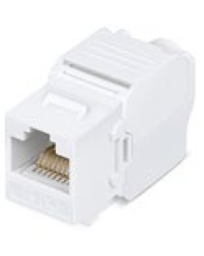 Вставка Keystone Jack RJ-45(8P8C), категория 6, 110 IDC, угол заделки 180 градусов, без инструмента (Toolless), белая в Кемерово Модули Keystone Pintop.ru