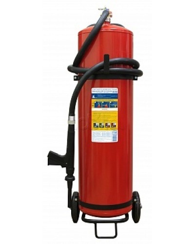Огнетушитель ПОЖТЕХНИКА ОВП-80(з) МИГ летний (ФторПАВ) на съемн.тележке с перекр. стволом (баллон 100 л, ОТВ 80 л) в Кемерово Огнетушители Pintop.ru