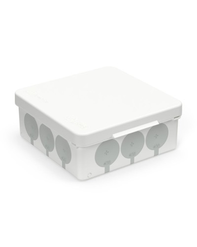 Коробка распред. 60-0303-9003с двухкомп. (HF) белая с серым 100х100х40 (90шт/кор) Промрукав (60-0303-9003с) в Кемерово Распределительные коробки Pintop.ru