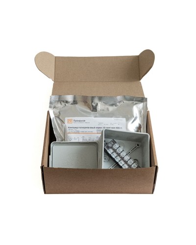 Коробка распред. двухкомп. (HF) 100х100х50 серая Промрукав (PR80.0178) в Кемерово Распределительные коробки Pintop.ru