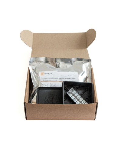 Коробка распред. двухкомп. (HF) 100х100х40 черная Промрукав (PR80.0177) в Кемерово Распределительные коробки Pintop.ru