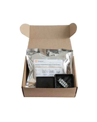 Коробка распред. двухкомп. (HF) 80х80х40 черная Промрукав (PR80.0175) в Кемерово Распределительные коробки Pintop.ru