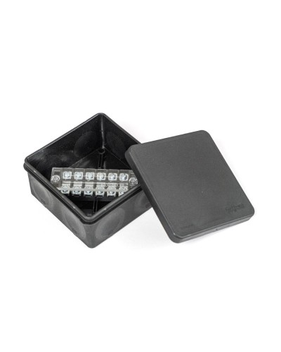 Коробка распред. двухкомп. (HF) 100х100х50 черная Промрукав (PR80.0173) в Кемерово Распределительные коробки Pintop.ru