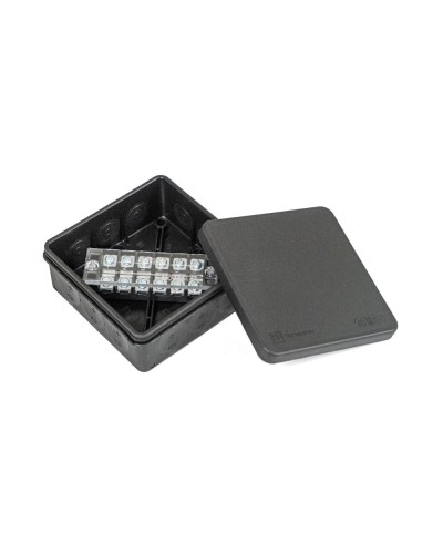 Коробка распред. двухкомп. (HF) 100х100х40 черная Промрукав (PR80.0171) в Кемерово Распределительные коробки Pintop.ru