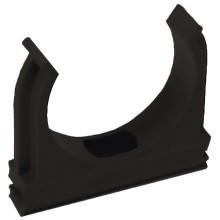 Крепёж-клипса для труб Полистирол черная д25 (100шт/1000шт уп/кор) Промрукав (02725ч)